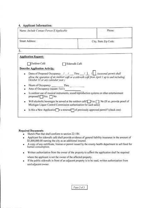 City Of Albion Michigan Outdoor Cafe Sidewalk Cafe Permit