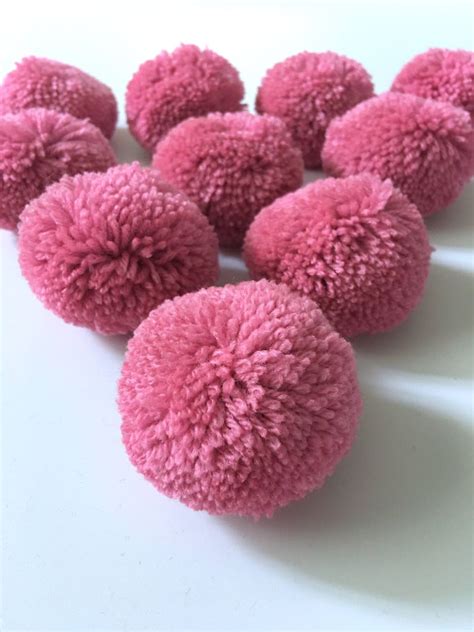 Rosewood Big Pom Pom 2 Inches Boho Decor Party Supplies Yarn Etsy