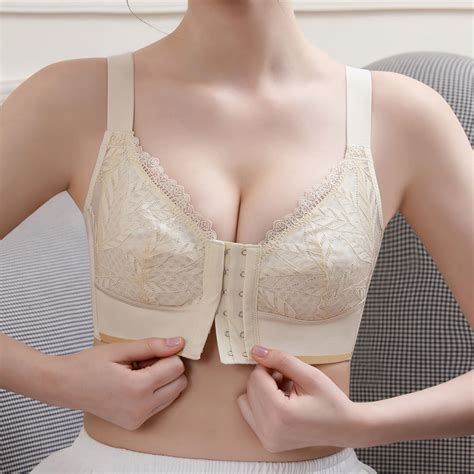 DondPO Plus Size Lingerie Bras For Women Women Full Cup Thin Underwear Plus Size Front Button