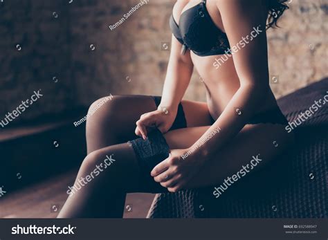 Close Cropped Photo Sexy Seductive Brunette Stock Photo 692588947 Shutterstock