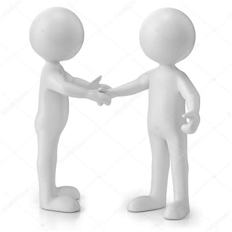 3d Men Stickman Handshake Stock Photo By ©pogotskyihk 92481230