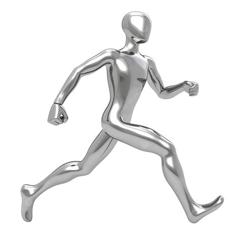 3d Run Silver Stickman Figure Body Postures From Start To Run 3d Run