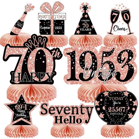 Buy 9pcs 70th Birthday Decorations Honeycomb Centerpieces For Women