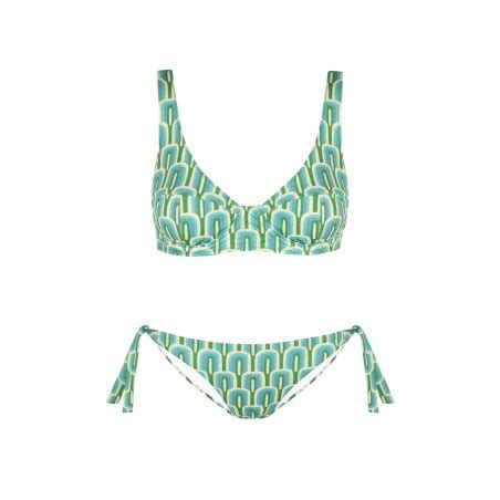 Bikini Balconette Calypso Verde Vintage Robin Collection Robin Collection