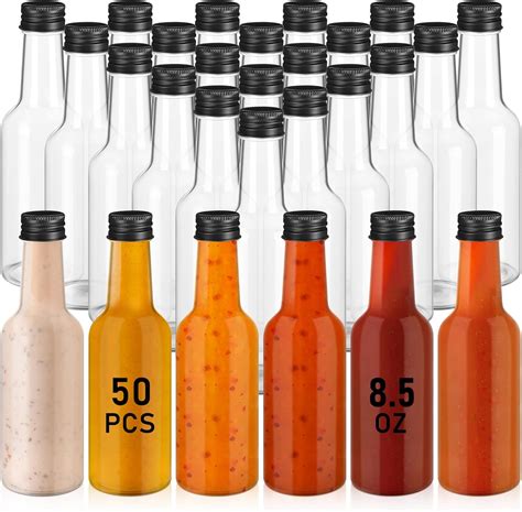 Amazon Zubebe 50 Pcs Hot Sauce Bottles 8 5 Oz Woozy Bottles Clear