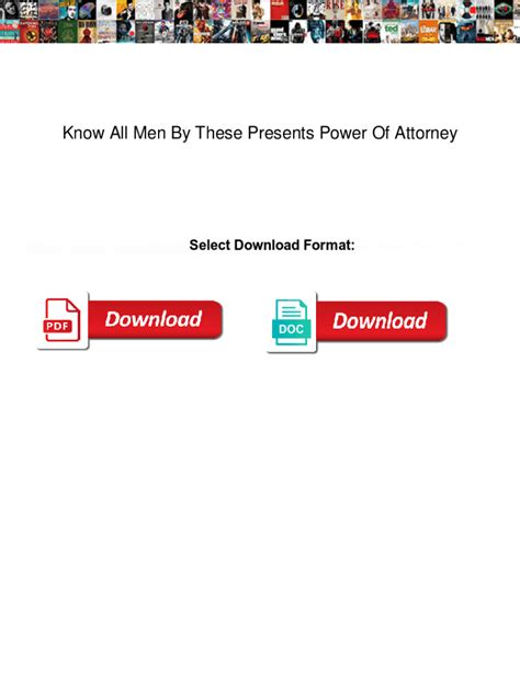 Fillable Online Know All Men By These Presents Power Of Attorney Know All Men By These Presents