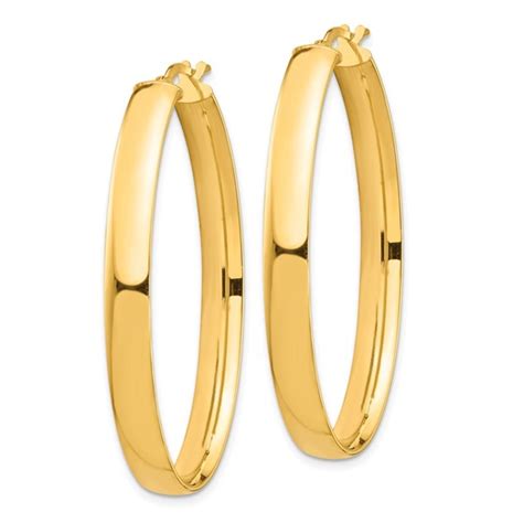 Buy 14k Yellow Polished Gold Oval Hoop Earrings Apmex