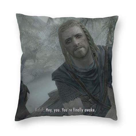 Hey You Youre Finally Awake Skyrim Meme Cushion Cover Sofa Decoration