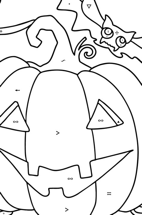 Bat and pumpkin - Halloween Coloring pages for Adults