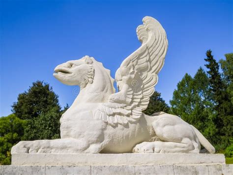 Griffin Statue. Griffins Ismythological Winged Beings Stock Photo ...