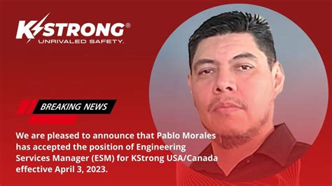 Kstrong Usacanada Welcomes Pablo Morales As Engineering Services