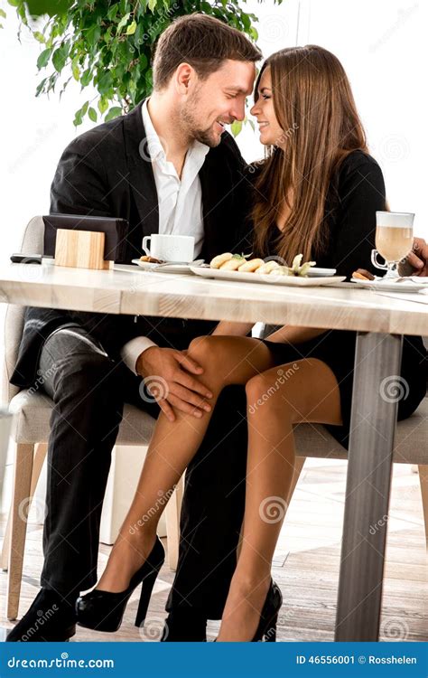 Young Couple At The Restaurant Stock Image Image Of Date Attractive