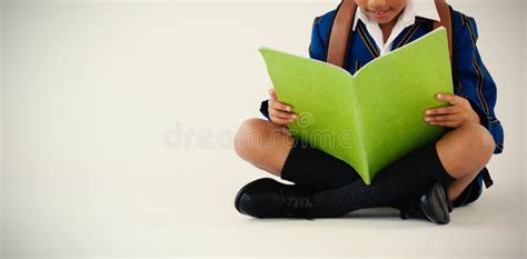 Livro De Leitura Da Estudante No Fundo Branco Imagem De Stock Imagem