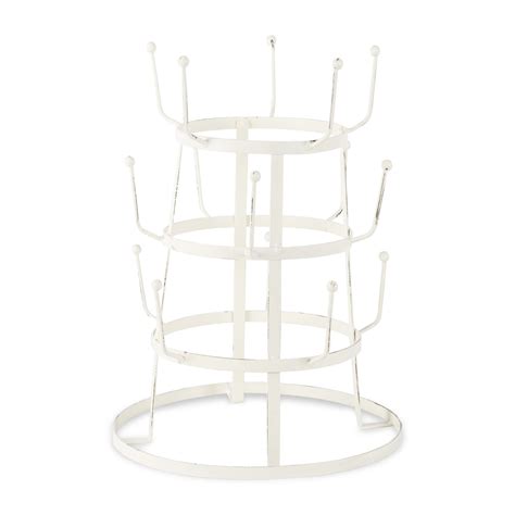Porch & Den Ridgetop Vintage Mug Stand Distressed White - Walmart.com
