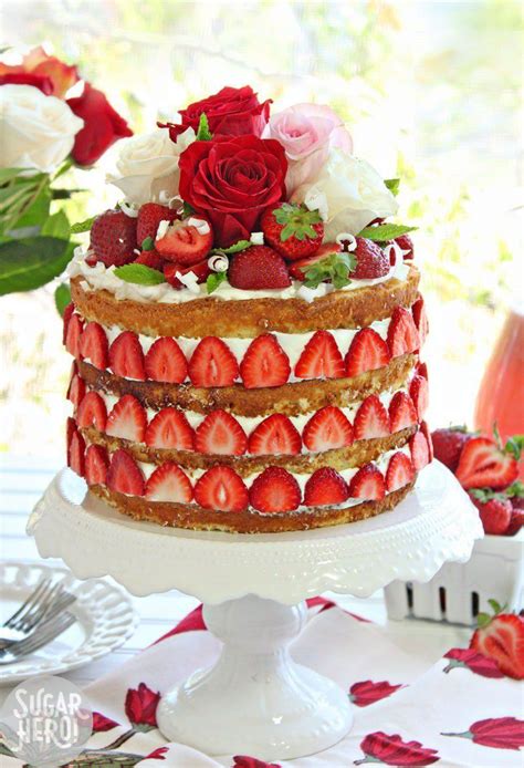 Stunning Spring Desserts To Awe Your Guests Strawberry Rhubarb Cake Strawberry Wedding Cakes