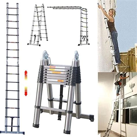 Telescopic Ladder 5M With Stabiliser Multi Purpose Foldable Step