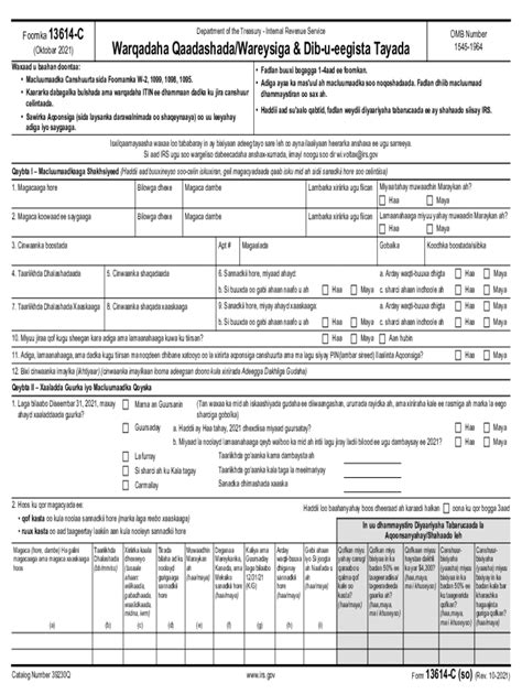 Fillable Online Form 13614 C So Rev 10 2021 Intake Interview