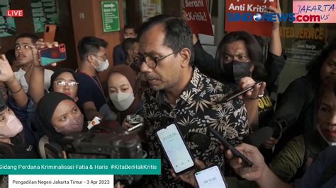 Sidang Perdana Pencemaran Nama Baik Luhut Haris Dan Fatia Ajukan