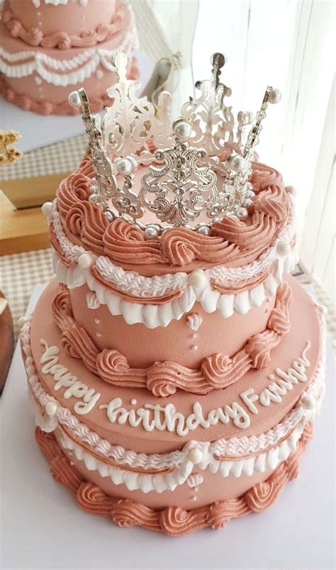 50 Cute Buttercream Cake Ideas For Any Occasion Pink Retro Two Tiered