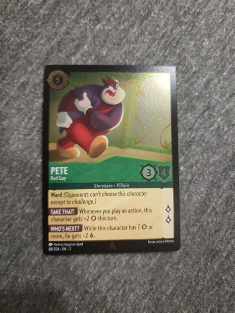 1x Disney Lorcana TCG Pete Bad Guy 88 204 Rise Of The Floodborn Foil NM