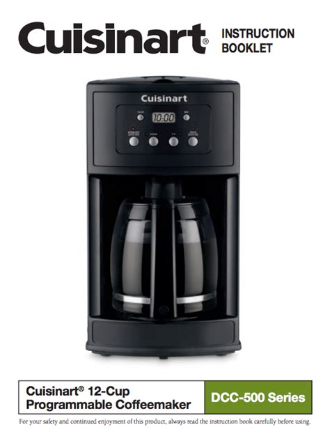 Cuisinart Coffee Maker Manual – Idalias Salon