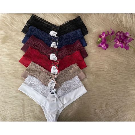 Calcinha De Microfibra E Renda Tanga Lingerie De Fabrica Cl Shopee