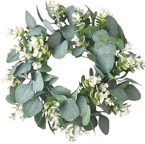 Ironland Plastic Eucalyptus Leaves Wreath 12 Inch