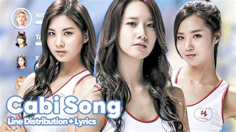 2pm And Girls Generation Cabi Song Line Distribution Lyrics Karaoke