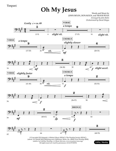 Oh My Jesus Choral Anthem Satb Timpani Sheet Music Pdf Lifeway