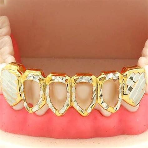 Grillz Solid | DIAMOND CUT SIDE HOLLOW BOTTOM GRILLZ | BlingKingStar