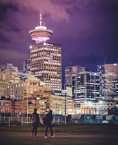 Summer Night View Of Vancouver Lookout Downtown Vancouver Vancouver