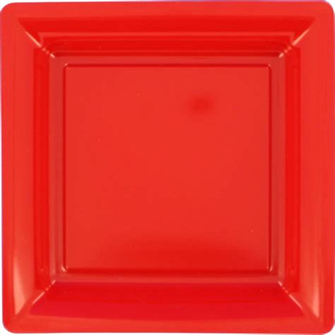 Assiette En Plastique Carr E Rouge