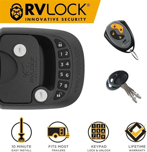 Rvlock Compact And Key Fob Keyless Entry Keypad Rv5th Wheel Lock