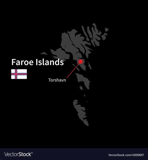 Detailed Map Of Faroe Islands And Capital City Vector Image