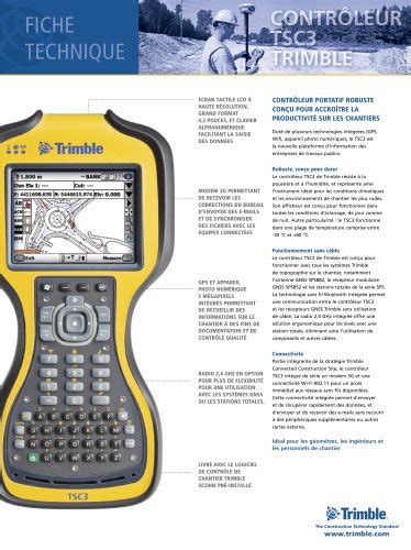 Tsc Datasheet French Trimble Navigation Construction Division