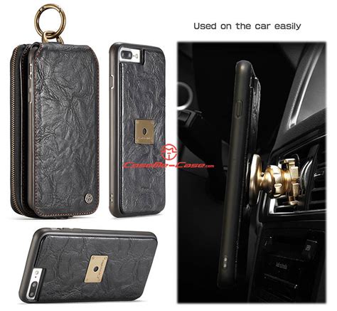 Caseme Iphone 7 Plus Zipper Wallet Magnetic Detachable Flip Leather