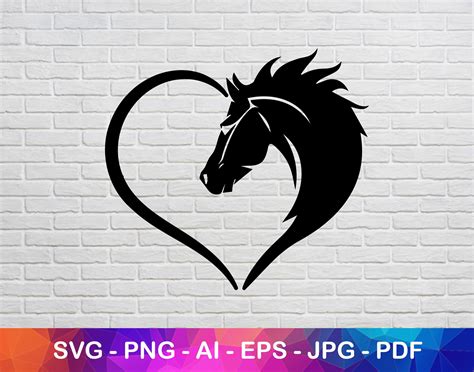 Horse Svg Horse Love Svg Heart Horse Svg Animal Love Svg Inspire