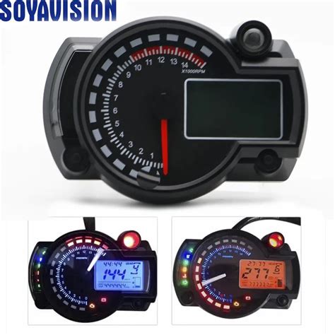 Motorcycle Dc 12v 7 Color Lcd Digital Display Tachometer Assembly