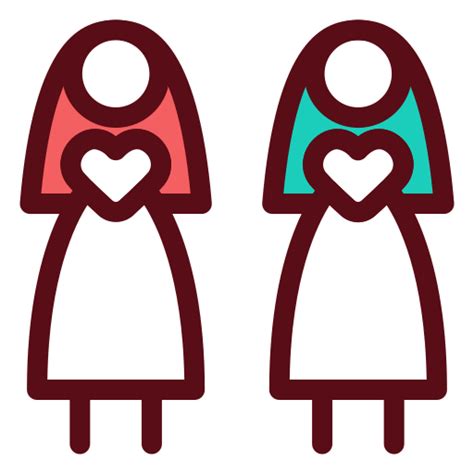 Lesbian Generic Outline Color Icon