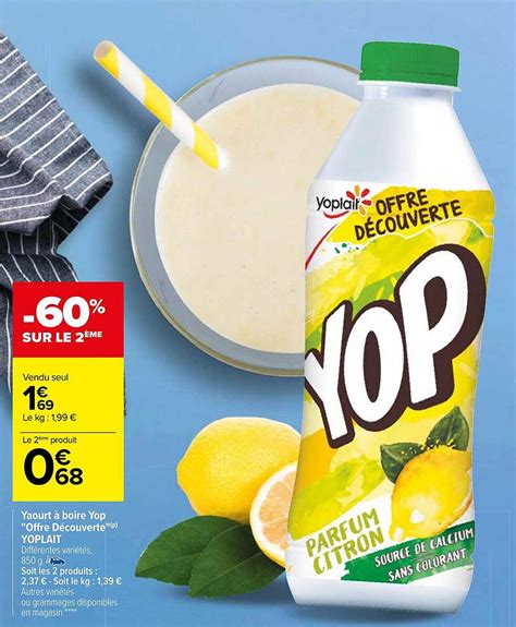 Offre Yaourt Boire Yop Offre D Couverte Yoplait Chez Carrefour Market