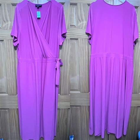 Lane Bryant Dresses Lane Bryant Fuscia Pink Faux Wrap Maxi Dress