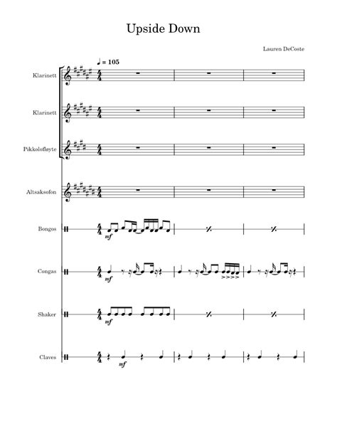 Upside Down Jack Johnson Sheet Music For Flute Piccolo Saxophone Alto Drum Group Strings