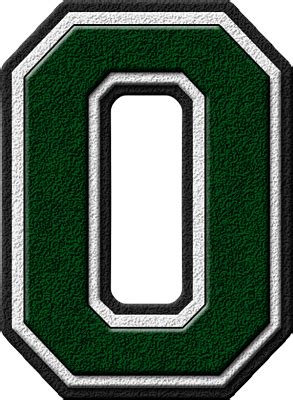 Presentation Alphabets Forest Green Varsity Numeral Varsity Letter