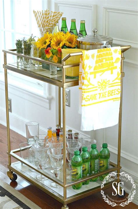 Cute Staged Bar Cart For Summer Or Breakfastincludes 3 Non Alcoholic