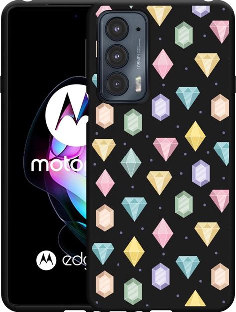 Motorola Edge Hoesje Zwart Diamonds Designed By Cazy Bol