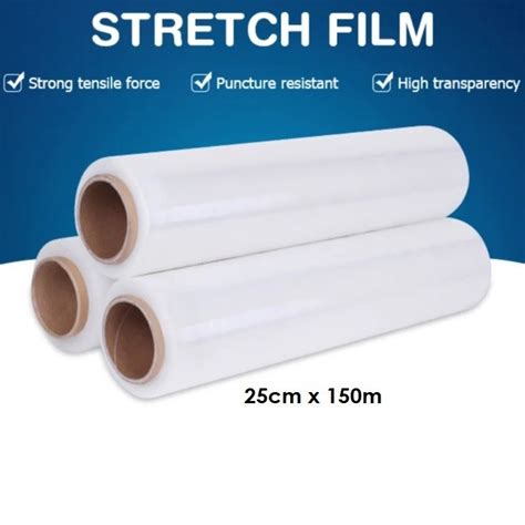 Plastic Wrapping 25cm x 150m Stretch Film Clear Plastic wrap packing ...