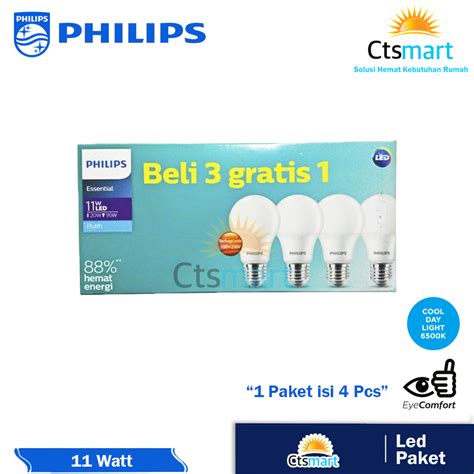 Jual Lampu Philips Essential Led W K Putih Paket Gratis