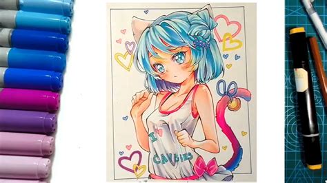 Vẽ Anime Hướng dẫn tô màu nữ anime đơn giản drawing anime girl