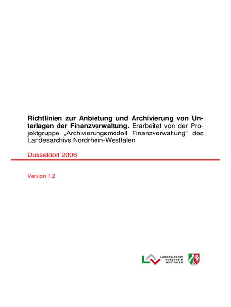 Ausf Llbar Online Richtlinien Zur Anbietung Und Archivierung Von Un Fax