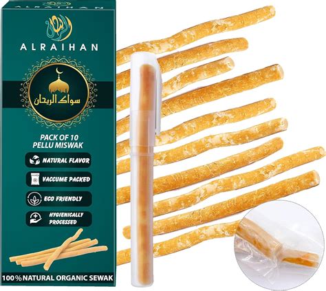 Brosse à dents en bois Al Raihan Miswak Brosse à dents tradi7onnelle